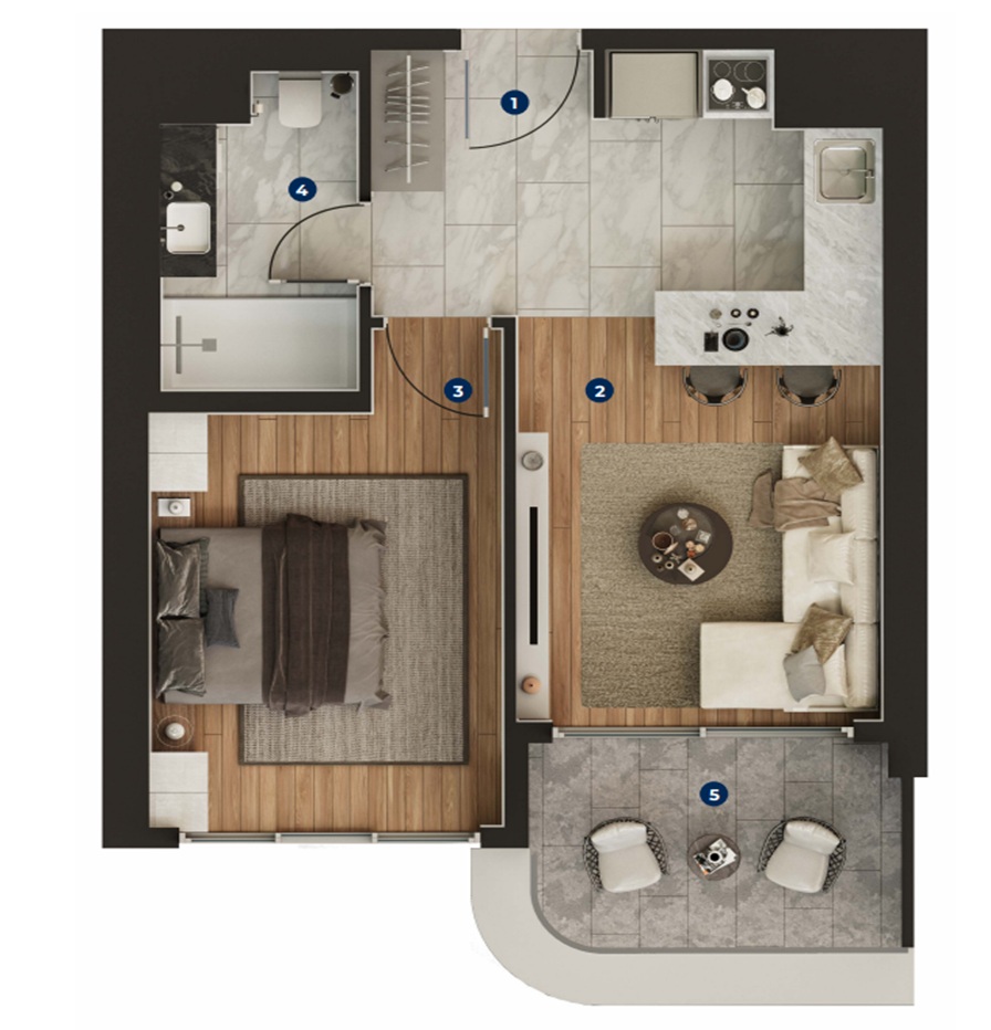 1+1 Residence planı
